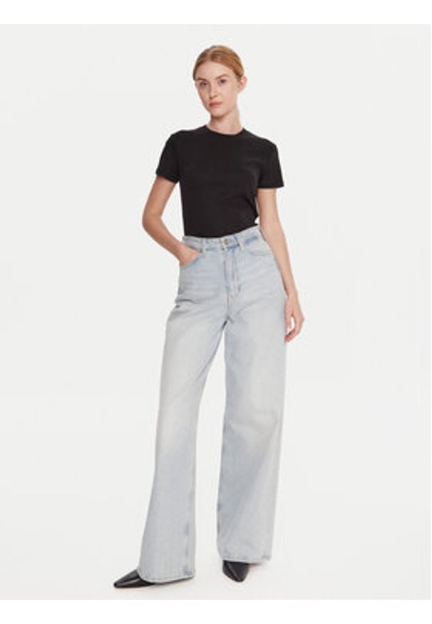 Calvin Klein T-Shirt LV044D201G Czarny Regular Fit. Kolor: czarny. Materiał: bawełna