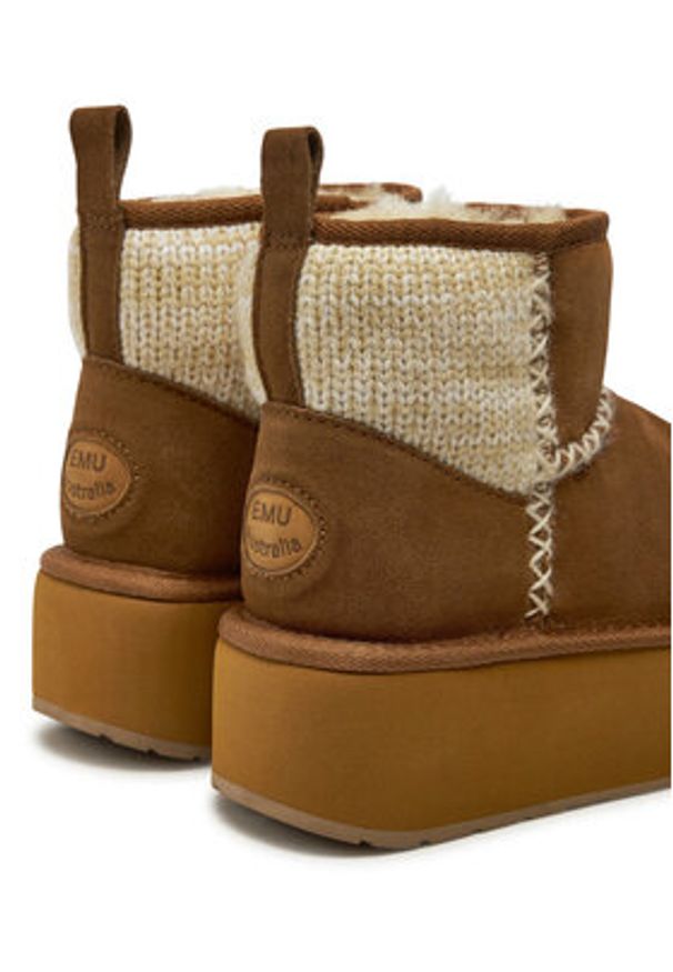 EMU Australia Śniegowce Stinger Knit Flatform W13143 Beżowy. Kolor: beżowy. Materiał: skóra