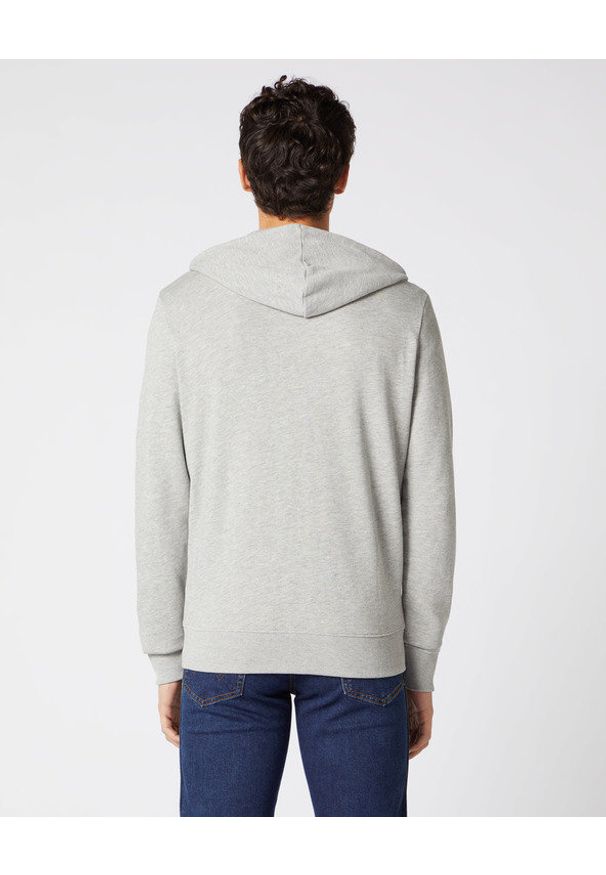 Wrangler - WRANGLER SIGN OFF ZUPTHRU MĘSKA BLUZA MID GREY MELANGE W6B4HAX37 112130688. Okazja: na co dzień, na uczelnię, na spacer. Typ kołnierza: polo, kaptur. Materiał: materiał, wiskoza, tkanina, jeans, bawełna. Długość rękawa: długi rękaw. Długość: długie. Wzór: melanż. Styl: casual, klasyczny