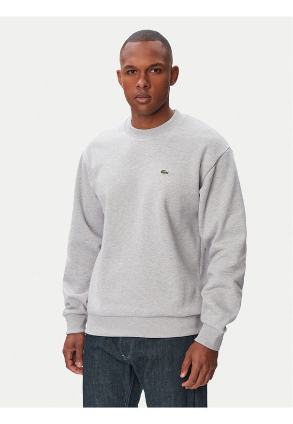 Lacoste Bluza SH8868 Szary jasny Regular Fit. Kolor: szary. Materiał: bawełna