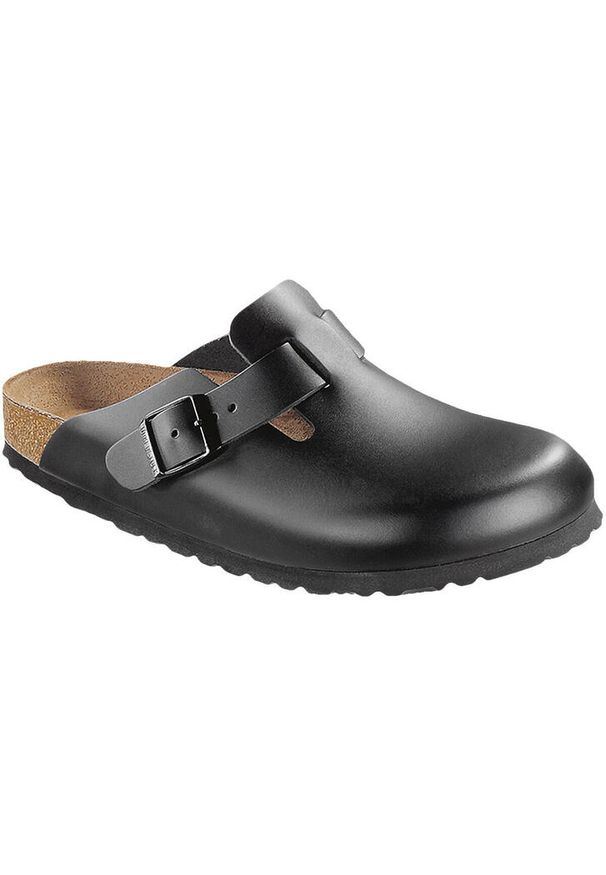 Buty do chodzenia męskie Birkenstock Boston Leder. Zapięcie: bez zapięcia. Kolor: czarny. Materiał: guma, skóra, syntetyk, materiał. Szerokość cholewki: normalna. Sport: turystyka piesza