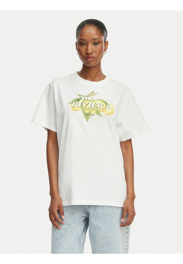 Hugo - HUGO T-Shirt Vintage 50561264 Biały Regular Fit. Kolor: biały. Materiał: bawełna. Styl: vintage