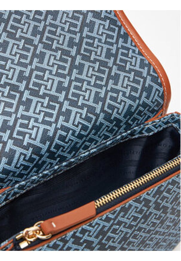 TOMMY HILFIGER - Tommy Hilfiger Torebka Th Monoplay Leather Saddle Bag AW0AW17414 Granatowy. Kolor: niebieski. Materiał: skórzane