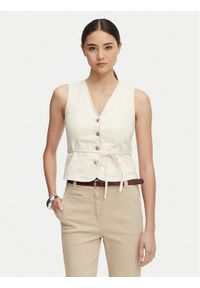 only - ONLY Top Silla 15374051 Kremowy Regular Fit. Kolor: kremowy. Materiał: bawełna #1