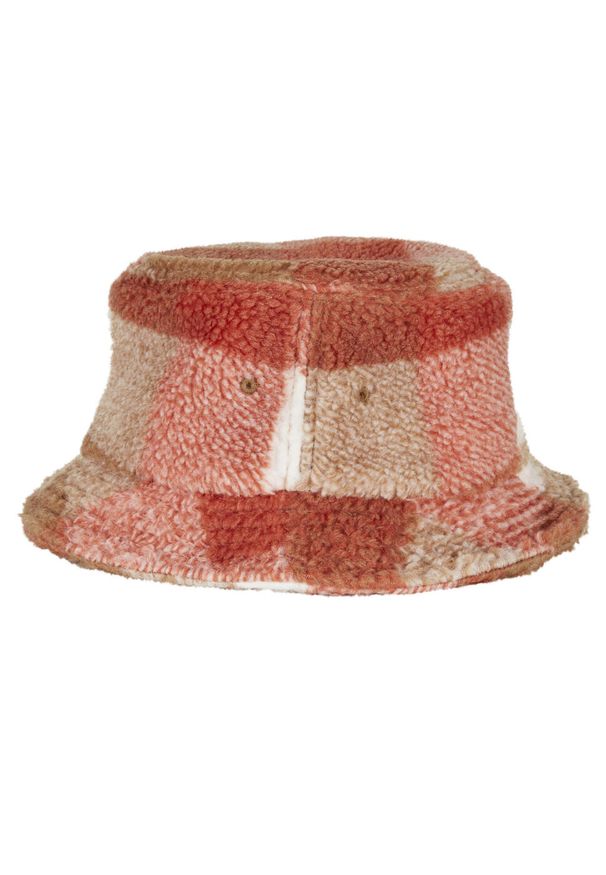 FLEXFIT - Sherpa Bucket Hat W Kratkę. Kolor: brązowy. Wzór: kratka
