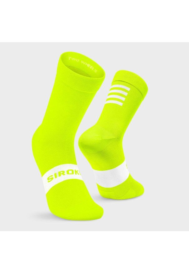 SIROKO - Mężczyzna i kobieta Kolarstwo Skarpetki rowerowe S1 Fluor Montseny Siroko Neon. Kolor: żółty. Materiał: elastan, nylon. Sport: kolarstwo