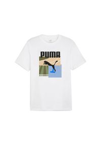Koszulka sportowa męska Puma Graphics Summer Sports. Kolor: biały. Materiał: bawełna. Długość rękawa: krótki rękaw. Długość: krótkie
