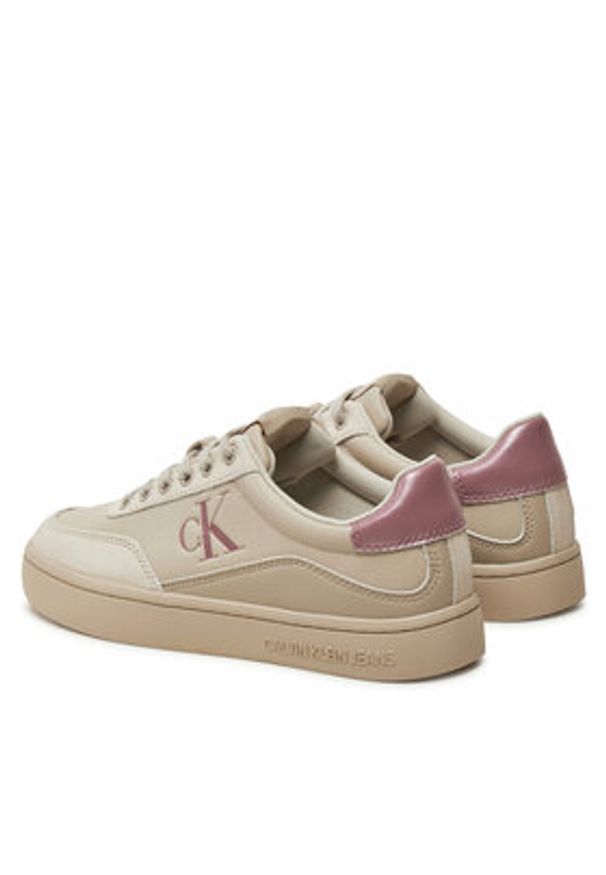 Calvin Klein Jeans Sneakersy YW0YW01585 Beżowy. Kolor: beżowy. Materiał: skóra