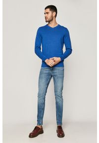 medicine - Medicine - Sweter Basic. Okazja: na co dzień. Kolor: niebieski. Materiał: bawełna, dzianina. Długość rękawa: długi rękaw. Długość: długie. Wzór: gładki. Styl: casual #3