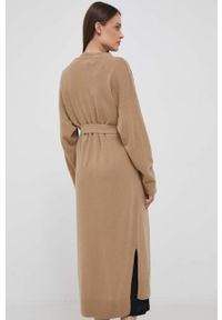 United Colors of Benetton kardigan wełniany kolor brązowy lekki. Kolor: brązowy. Materiał: wełna #2