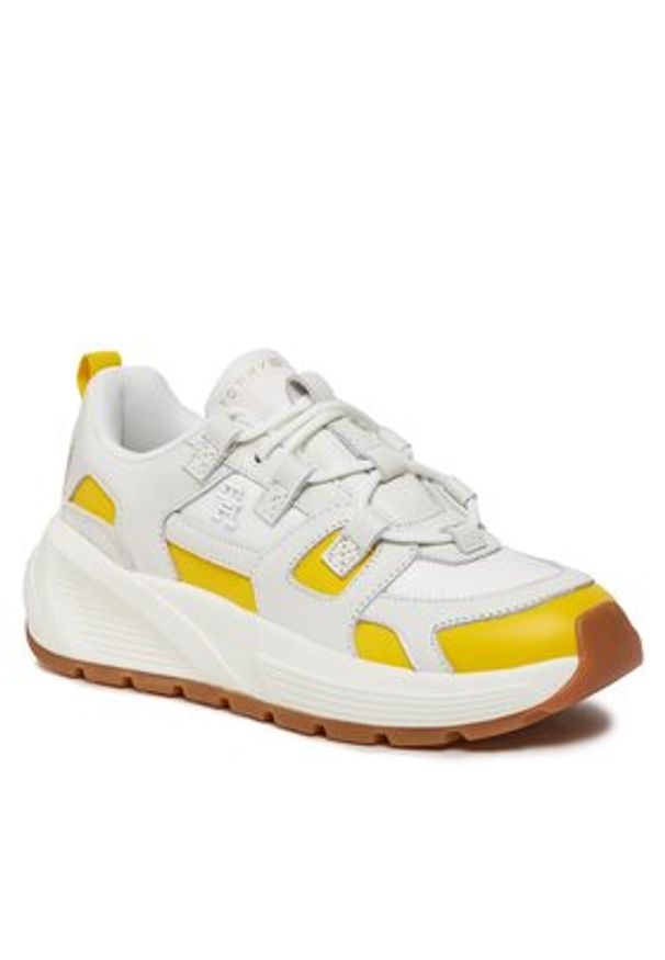 TOMMY HILFIGER - Tommy Hilfiger Sneakersy Th Premium Runner Mix FW0FW07651 Biały. Kolor: biały. Materiał: skóra