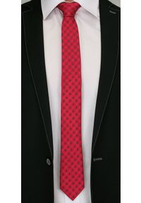 Krawat Męski, Czerwony w Drobne Kwiatki - Angelo di Monti. Kolor: czerwony. Wzór: kwiaty #2