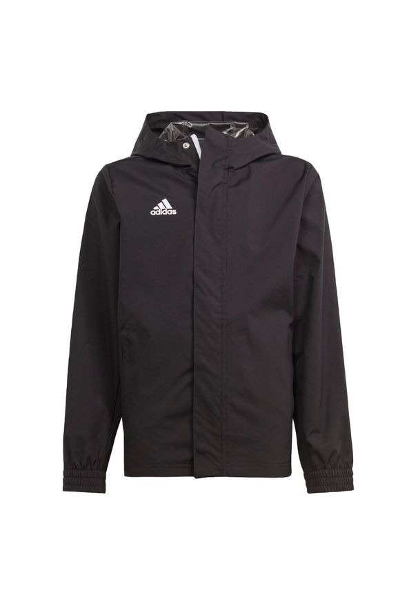 Adidas - Entrada 22 All-Weather Jacket. Kolor: czarny. Materiał: poliester. Sport: piłka nożna