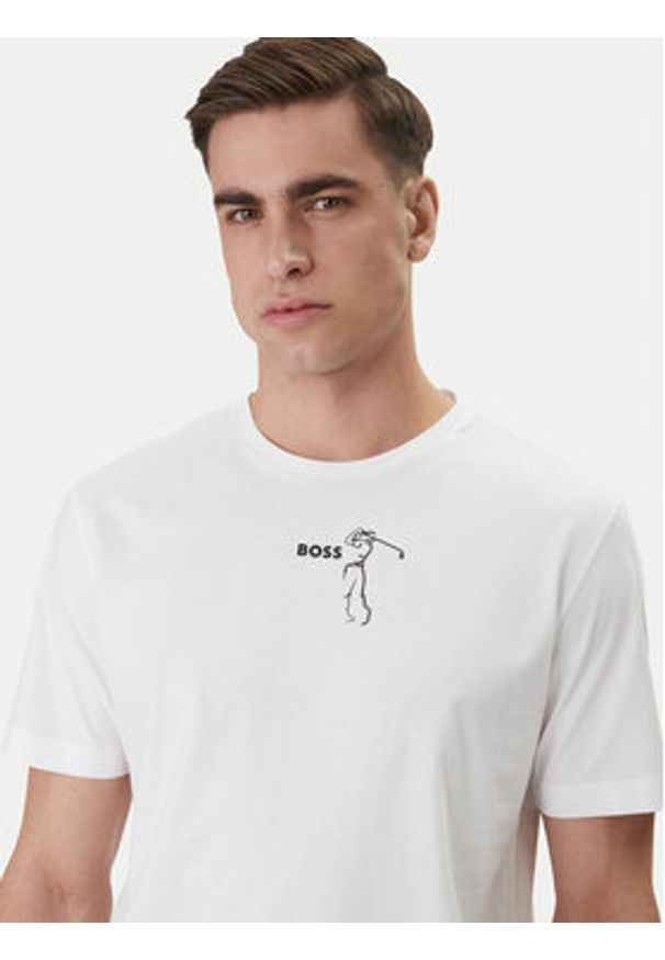 BOSS T-Shirt Birdie 50559387 Biały Regular Fit. Kolor: biały. Materiał: bawełna