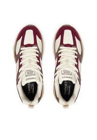TwinSet - TWINSET Sneakersy 252TCP01C Bordowy. Kolor: czerwony. Materiał: skóra #6