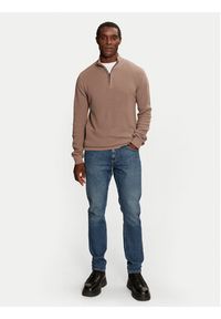 Brave Soul Sweter MK-610HASTINGS Beżowy Regular Fit. Kolor: beżowy. Materiał: bawełna #5