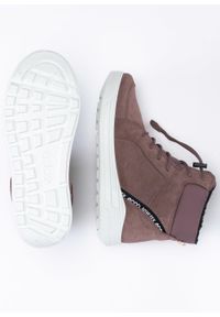 ecco - Botki fioletowe ECCO URBAN SNOWBOARDER MID-CUT. Kolor: fioletowy. Materiał: skóra, zamsz, materiał. Sezon: zima. Styl: sportowy #2