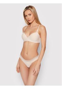 Calvin Klein Underwear Biustonosz bezfiszbinowy 000QF6017E Beżowy. Kolor: beżowy. Materiał: syntetyk