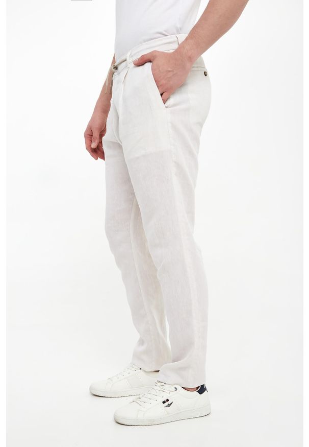PAUL & SHARK - Spodnie męskie lniane PAUL&SHARK. Materiał: len