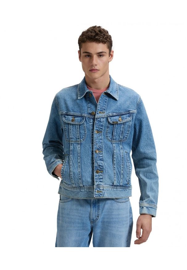 Lee - MĘSKA KURTKA JEANSOWA LEE RIDER JACKET CUT OFF 112376451. Materiał: jeans