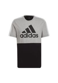 Adidas - T-shirt z krótkim rękawem męski adidas COLORBLOCK. Kolor: wielokolorowy, czarny, szary. Długość rękawa: krótki rękaw. Długość: krótkie. Sport: fitness