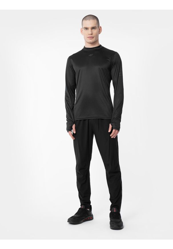 4f - Spodnie do biegania w terenie szybkoschnące męskie. Kolor: czarny. Materiał: dzianina, materiał, włókno, guma. Sport: bieganie