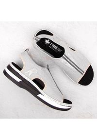 Komfortowe sandały damskie wsuwane Rieker V59B5-90 szare. Zapięcie: bez zapięcia. Kolor: szary #5