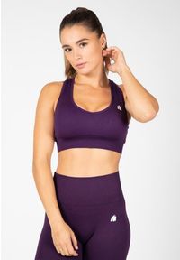 GORILLA WEAR - Neiro Bezszwowe Biustonosz sportowy - Fioletowy. Kolor: fioletowy. Sport: fitness