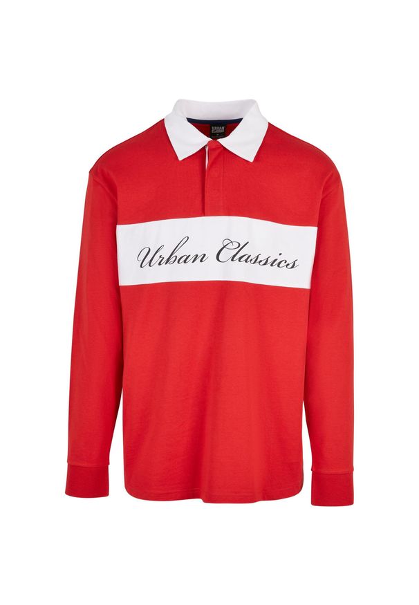 Oversized rugby polo Urban Classics. Typ kołnierza: polo. Kolor: czerwony