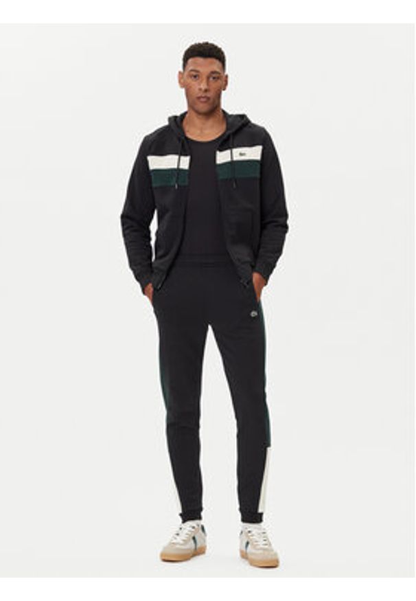 Lacoste Bluza SH5913 Czarny Regular Fit. Kolor: czarny. Materiał: bawełna