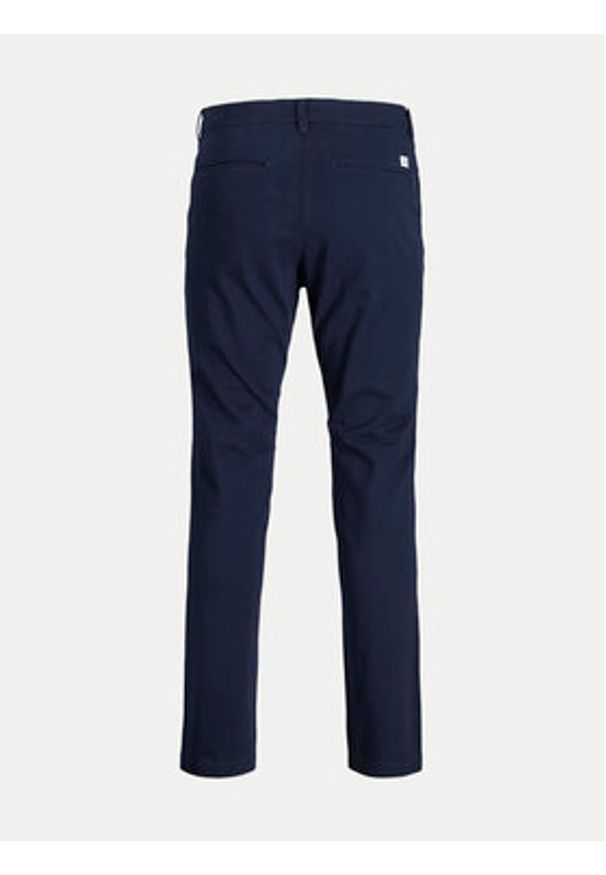 Jack & Jones - Jack&Jones Chinosy Marco 12174309 Granatowy Slim Fit. Kolor: niebieski. Materiał: bawełna