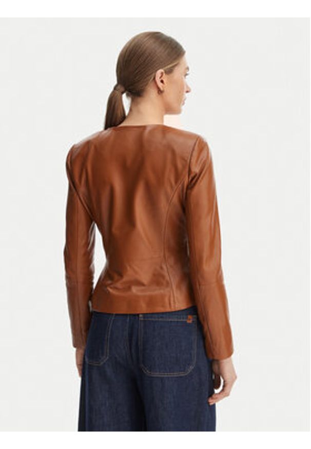 Marciano Guess Kurtka skórzana G6GL02 L0083 Brązowy Regular Fit. Kolor: brązowy. Materiał: skóra