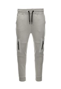 Ombre Clothing - Spodnie męskie dresowe - szare V4 P1087 - XL. Kolor: szary. Materiał: dresówka #2