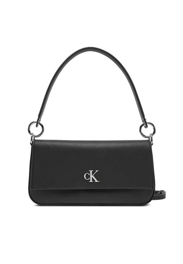 Calvin Klein Jeans Torebka Minimal Monogram Shoulder Pouch LV04K3161G Czarny. Kolor: czarny. Materiał: skórzane