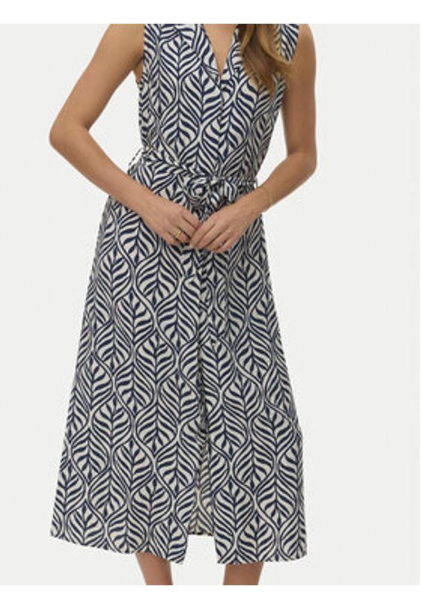 Vero Moda Sukienka koszulowa Josie 10341594 Granatowy Regular Fit. Kolor: niebieski. Materiał: wiskoza. Typ sukienki: koszulowe