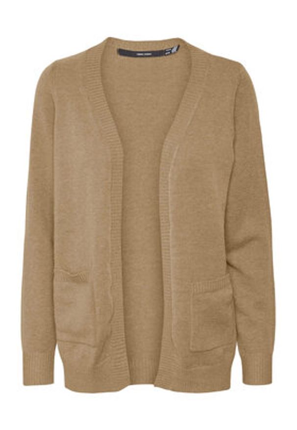 Vero Moda Kardigan 10269434 Beżowy Regular Fit. Kolor: beżowy. Materiał: syntetyk