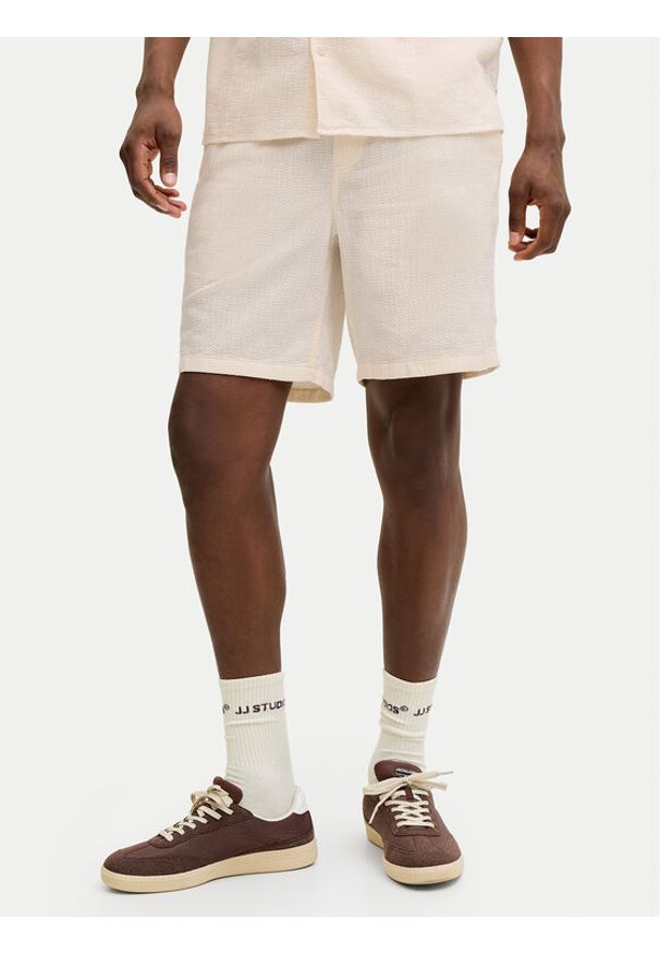 Jack & Jones Szorty materiałowe St.Jaiden 12293471 Kremowy Relaxed Fit. Kolor: kremowy. Materiał: bawełna