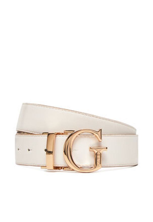 Guess Pasek Damski BW9268 P5330 Biały. Kolor: biały. Materiał: skóra