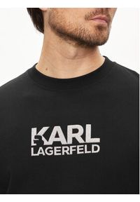 Karl Lagerfeld - KARL LAGERFELD T-Shirt 755060 542241 Czarny Regular Fit. Typ kołnierza: dekolt w karo. Kolor: czarny. Materiał: bawełna