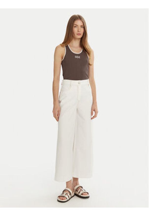 Max Mara Leisure Top Sax 2516941027 Brązowy Slim Fit. Kolor: brązowy. Materiał: bawełna