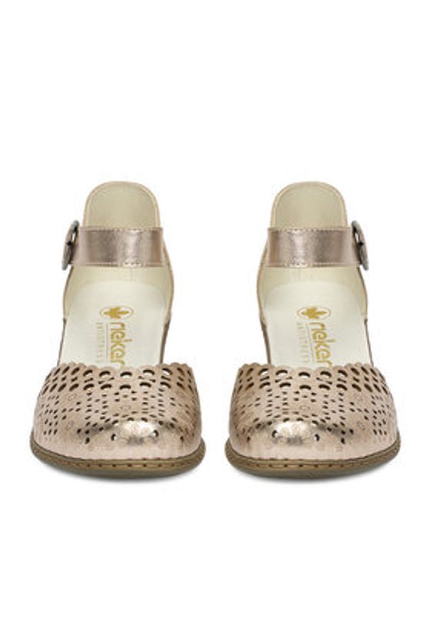 Rieker Półbuty CEO-40902-90 Złoty. Kolor: złoty. Materiał: syntetyk, skóra