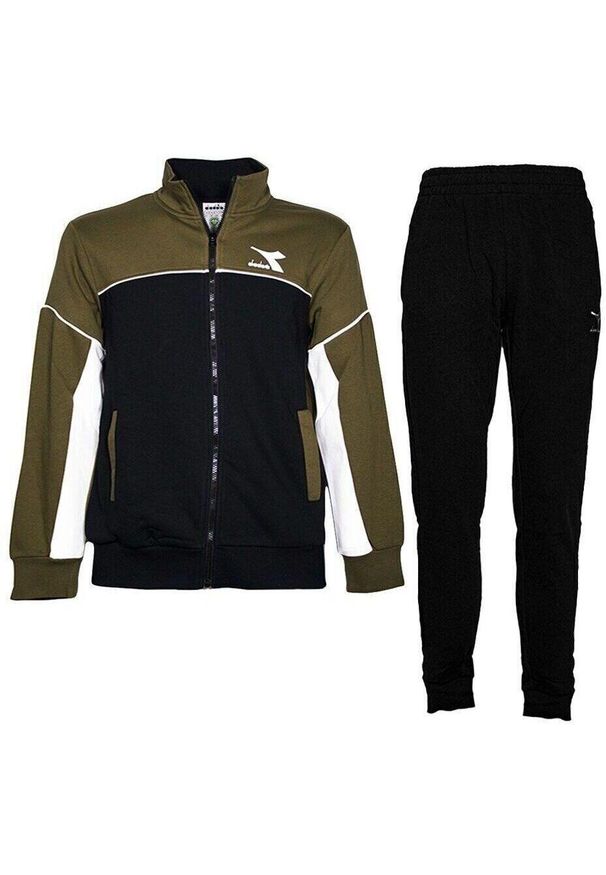 Diadora - Zestaw dresowy męski DIADORA TRACKSUIT FZ CORE M. Kolor: czarny. Materiał: dresówka