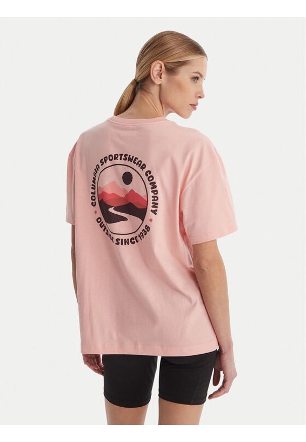 columbia - Columbia T-Shirt Rolling Bend™ 2120031 Różowy Oversize. Kolor: różowy. Materiał: bawełna