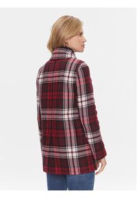 TOMMY HILFIGER - Tommy Hilfiger Płaszcz przejściowy Tartan WW0WW40256 Czerwony Regular Fit. Kolor: czerwony. Materiał: bawełna, wełna