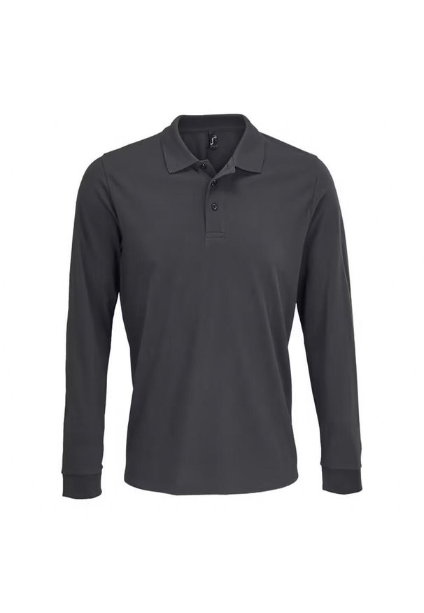 SOL'S - Koszulka Polo Z Długim Rękawem Dla Dorosłych Unisex Polycotton. Okazja: na co dzień. Typ kołnierza: polo. Kolor: szary. Długość rękawa: długi rękaw. Długość: długie. Styl: casual