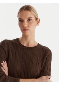 TOMMY HILFIGER - Tommy Hilfiger Sweter WW0WW43586 Brązowy Regular Fit. Kolor: brązowy. Materiał: wełna #2