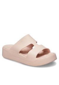 Crocs Klapki Getaway Platform H-Strap 209409 Écru. Kolor: kremowy. Obcas: na platformie #6