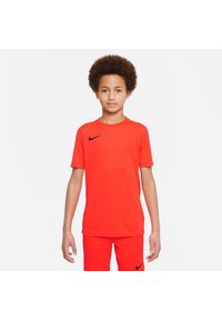 Koszulka treningowa chłopięca Nike JR Dry Park Vii. Kolor: czerwony. Długość rękawa: krótki rękaw. Długość: krótkie