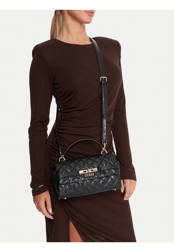 Guess Torebka Idra HWGG81 57200 Czarny. Kolor: czarny. Materiał: skórzane