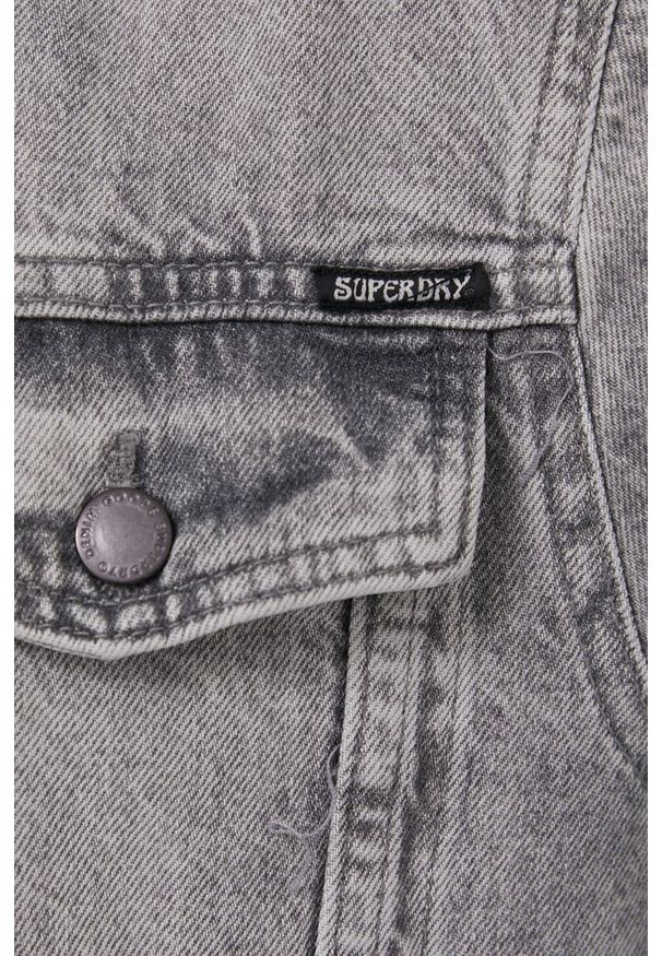 Superdry kurtka jeansowa męska kolor szary przejściowa. Okazja: na co dzień. Kolor: szary. Materiał: jeans. Styl: casual